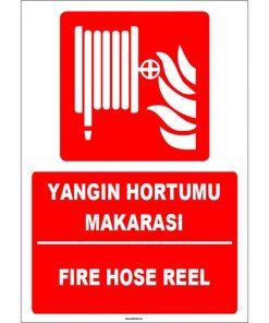 Türkçe İngilizce Yangın Hortumu Makarası (Fire Hose Reel) ISO 7010