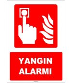 ISO 7010 Yangın Alarmı: Türkçe İngilizce Fire Alarm Tabelası