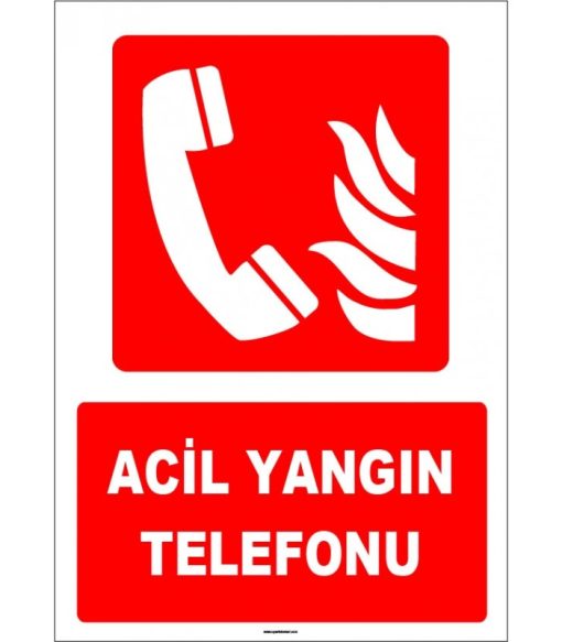 ISO 7010 Acil Yangın Telefonu Levhası - Güvenlik İşareti