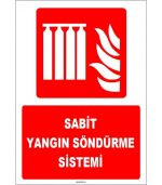 Sabit Yangın Söndürme Sistemi ISO 7010 Levhası Etiketi