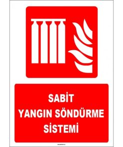 Sabit Yangın Söndürme Sistemi ISO 7010 Levhası Etiketi