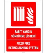 Türkçe İngilizce Sabit Yangın Söndürme Sistemi Levhası (ISO 7010)