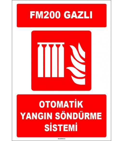 ISO 7010 FM200 Gazlı Otomatik Yangın Söndürme Sistemi