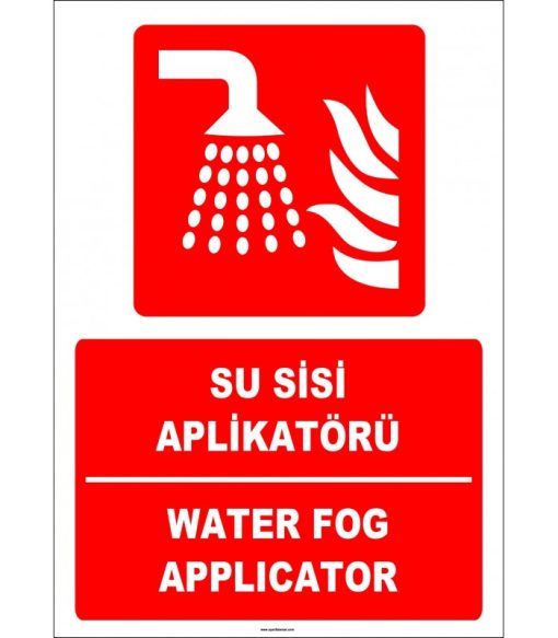 Türkçe İngilizce Su Sisi Aplikatörü - Water Fog Applicator Levhası