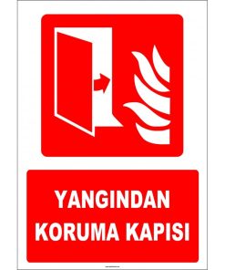 ISO 7010 Yangından Koruma Kapısı Levhası - Güvenlik Tabelası