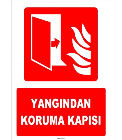 ISO 7010 Yangından Koruma Kapısı Levhası - Güvenlik Tabelası