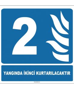 Yangında İkinci Kurtarılacaktır Levhası Etiketi - Güvenlik Uyarısı