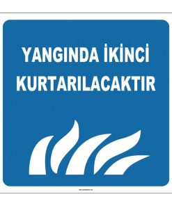Yangında İkinci Kurtarılacaklar İçin Acil Güvenlik Levhası