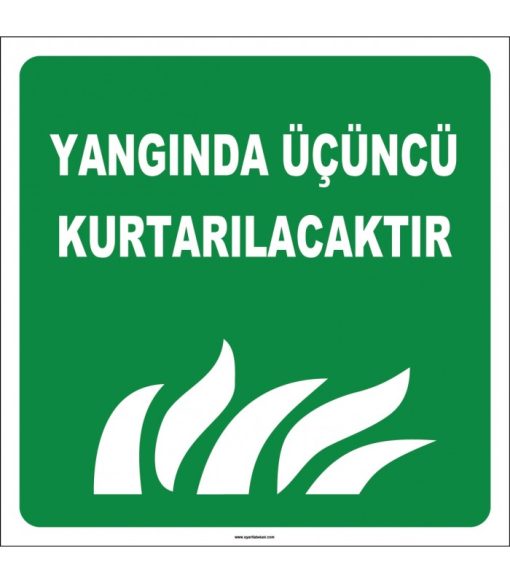 Yangında Üçüncü Kurtarılacaklar İşareti: Acil Durum Kurtarma Levhası