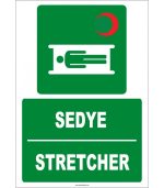 Türkçe İngilizce Sedye Stretcher ISO 7010 Levhası