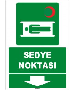 ISO 7010 Sedye Noktası Levhası - Aşağı Yön Güvenlik İşareti