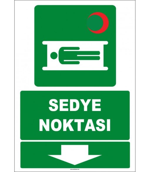 ISO 7010 Sedye Noktası Levhası - Aşağı Yön Güvenlik İşareti