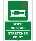 Türkçe İngilizce Sedye Noktası İşareti (ISO 7010 Stretcher Point)