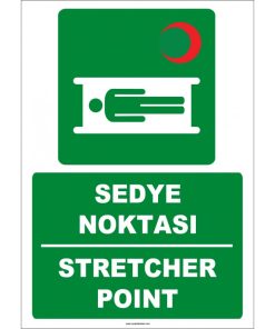 Türkçe İngilizce Sedye Noktası İşareti (ISO 7010 Stretcher Point)