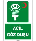 ISO 7010 Uyumlu Acil Göz Duşu | Güvenlik ve İlk Yardım