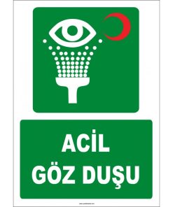 ISO 7010 Uyumlu Acil Göz Duşu | Güvenlik ve İlk Yardım