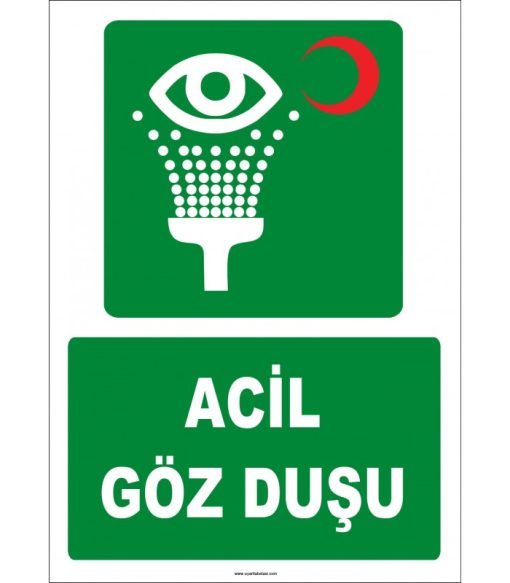 ISO 7010 Uyumlu Acil Göz Duşu | Güvenlik ve İlk Yardım
