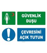 ISO 7010 Güvenlik Duşu Levhası: Çevresini Açık Tutun Uyarısı