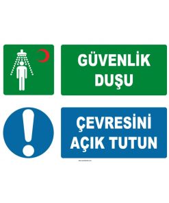 ISO 7010 Güvenlik Duşu Levhası: Çevresini Açık Tutun Uyarısı