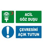 ISO 7010 Acil Göz Duşu Levhası - Çevresini Açık Tutun