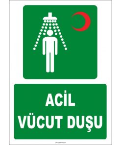 Acil Vücut Duşu - ISO 7010 Güvenlik İşareti Levhası