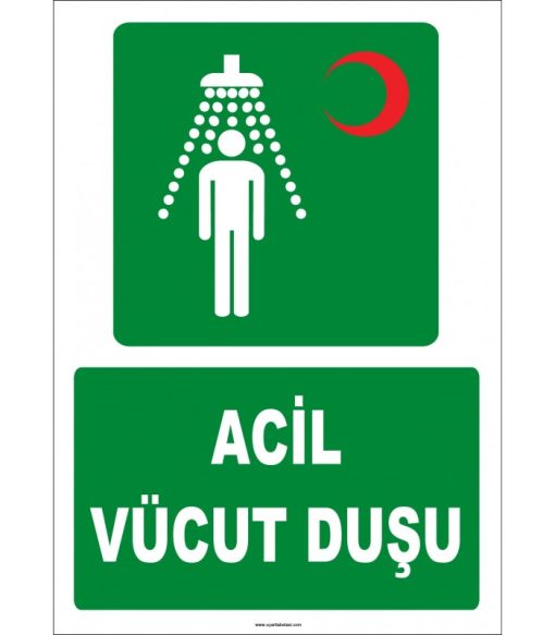Acil Vücut Duşu - ISO 7010 Güvenlik İşareti Levhası
