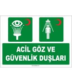 ISO 7010 Acil Göz ve Güvenlik Duşları Levhası - Hemen Satın Al