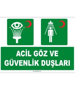 ISO 7010 Acil Göz ve Güvenlik Duşları Levhası - Hemen Satın Al