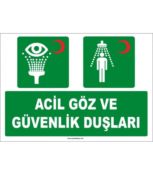 ISO 7010 Acil Göz ve Güvenlik Duşları Levhası - Hemen Satın Al