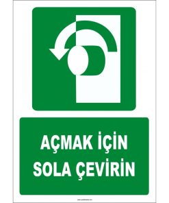 ISO 7010 Açmak İçin Sola Çevirin İşareti