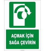 ISO 7010 Sağa Çevirin Acil Çıkış Levhası