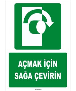ISO 7010 Sağa Çevirin Acil Çıkış Levhası