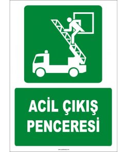 Acil Çıkış Penceresi, İtfaiye Merdivenine Çıkış Levhası