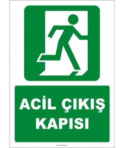 ISO 7010 Acil Çıkış Kapısı Levhası: Sağa Koşan Güvenlik İşareti