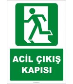 ISO 7010 Acil Çıkış Kapısı Levhası: Sola Koşan Yönlendirme