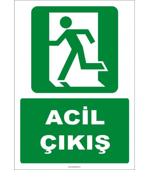 ISO 7010 Acil Çıkış Levhası: Sola Koşan Adam