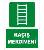 ISO 7010 Kaçış Merdiveni Levhası - Acil Durum Çıkış İşareti