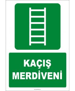 ISO 7010 Kaçış Merdiveni Levhası - Acil Durum Çıkış İşareti