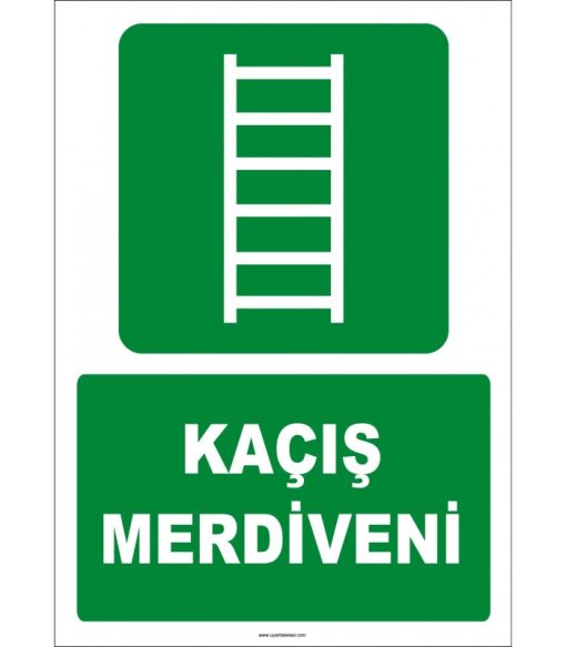 ISO 7010 Kaçış Merdiveni Levhası - Acil Durum Çıkış İşareti