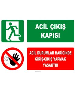 Acil Çıkış Kapısı Levhası: Acil Durumlar Harici Giriş Yasaktır