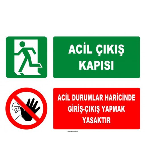 Acil Çıkış Kapısı Levhası: Acil Durumlar Harici Giriş Yasaktır