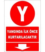 Yangında İlk Kurtarılacaklar İşareti/Levhası - Güvenlik Uyarı