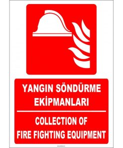 ISO 7010 Yangın Söndürme Ekipmanları Levhası Türkçe/İngilizce