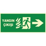 Fosforlu Yangın Çıkışı Levhası: Sağa Yönlendirme, Güvenli Çıkış