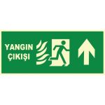 Fosforlu Yangın Çıkışı İşareti: Yukarı Yön Ok Levhası