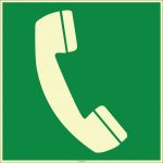 Fosforlu Acil Durum Telefonu İşareti/Levhası - Güvenlik Etiketi