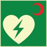 Fosforlu AED Defibrilatör İşareti Levhası Etiketi Acil Durum