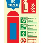 Fosforlu BC Tozlu Yangın Söndürücü - Yüksek Görünürlük Güvenlik Levhası