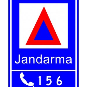 Jandarma İhbar Hattı (Alo 156) Trafik Levhası - Güvenlik Tabelası