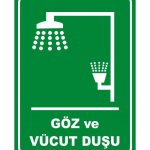 Göz ve Vücut Duşu Levhası | Acil Güvenlik ve Yıkama İstasyonu